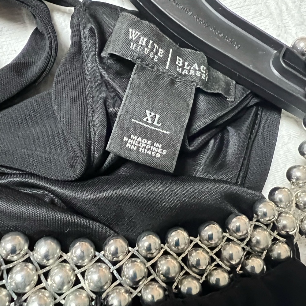 White House Black Market Black Dress with Silver Accents - Picture 10 of 11